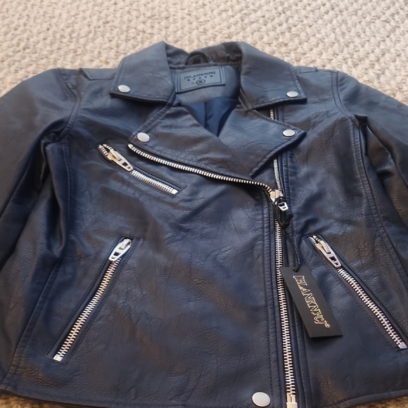 BLANKNYC Motorcycle Navy Blue Jacket Size S - Picture 3 of 6